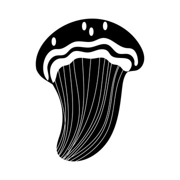 Fungus Plant Boletus Satanas Silhouette Style Icon