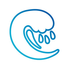 water wave ocean line gradient style icon