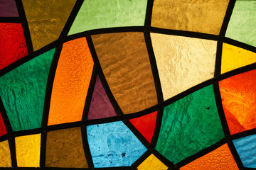 Old soviet stained glass window