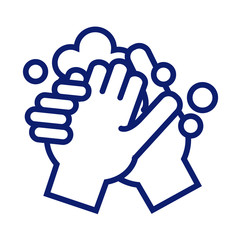 hands washing with foam line style icon