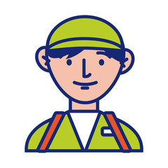 delivery service worker line and fill style icon