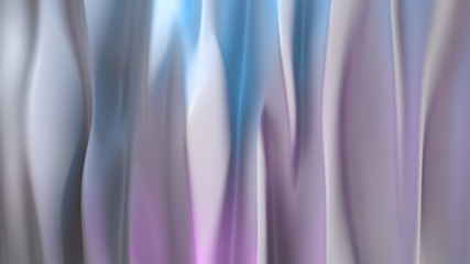 3d smooth elegant render of wavy fliud surface. Bright light. Blue and purple colors.