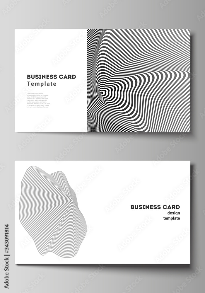 Poster the minimalistic abstract vector illustration layout of two creative business cards design templates