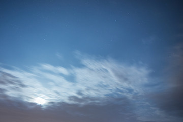 Fototapeta na wymiar night blue sky with clouds