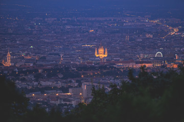 Budapest panorama at night