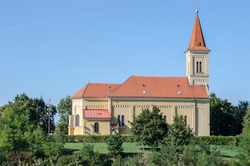 Fototapeta na wymiar church on top of a hill
