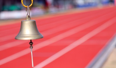metal bell to signal the last lap of the race in the athletics s