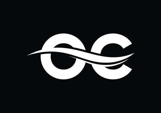 Elegant OC Logo with Wave Design Element Modern Brand Identity Graphic Artistic Visual Company Symbol