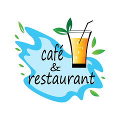 logos for cafes and restaurants drink design vector template.