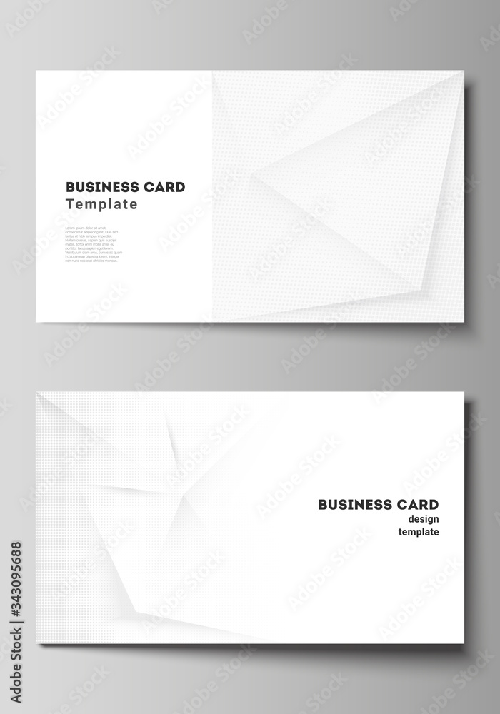 Poster vector layout of two creative business cards design templates, horizontal template vector design. ha