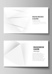 Fototapeta premium Vector layout of two creative business cards design templates, horizontal template vector design. Halftone effect decoration with dots. Dotted pop art pattern decoration.