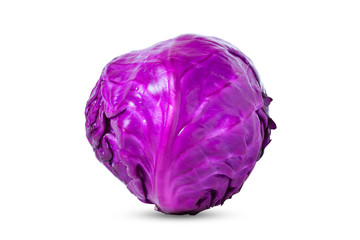 Red cabbage, isolated on the background Clipping Path