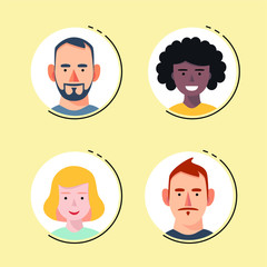 Fototapeta premium Vector illustration avatars of people faces