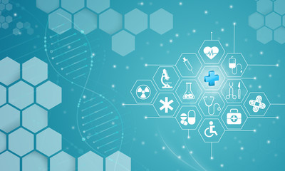 Health care icon pattern medical innovation concept background design. illustration