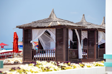 Bungalow on the beach in the turkish resort