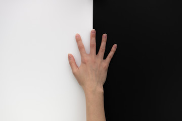 Hand gestures on a black white background