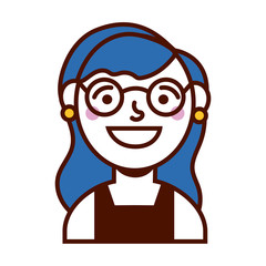 woman female with eyeglasses avatar character