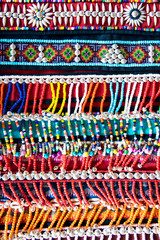 Hill tribe embroidery pattern background.