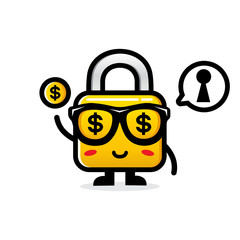 Obraz premium vector design of padlock locks holding dollars