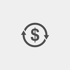 Currency conversion flat vector icon. Dollar conversion flat vector icon