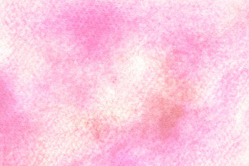 Abstract pink watercolor on white background.The color splashing in the paper.It is a hand drawn.