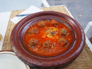 Kefta, Moroccan Meatball Tagine, Medina, Chaouen (Chefchaouen), Morocc