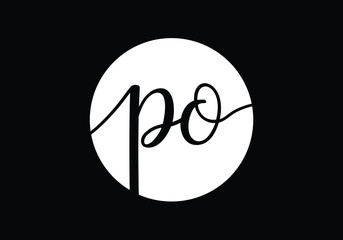 Initial Monogram Letter P O Logo Design Vector Template. PO Letter Logo Design