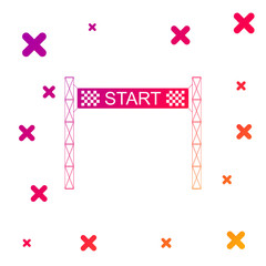 Color Starting line icon isolated on white background. Start symbol. Gradient random dynamic shapes. Vector Illustration