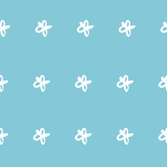 Fototapeta na wymiar Repeat Daisy Flower Pattern with blue background. Seamless floral pattern. Stylish repeating texture.