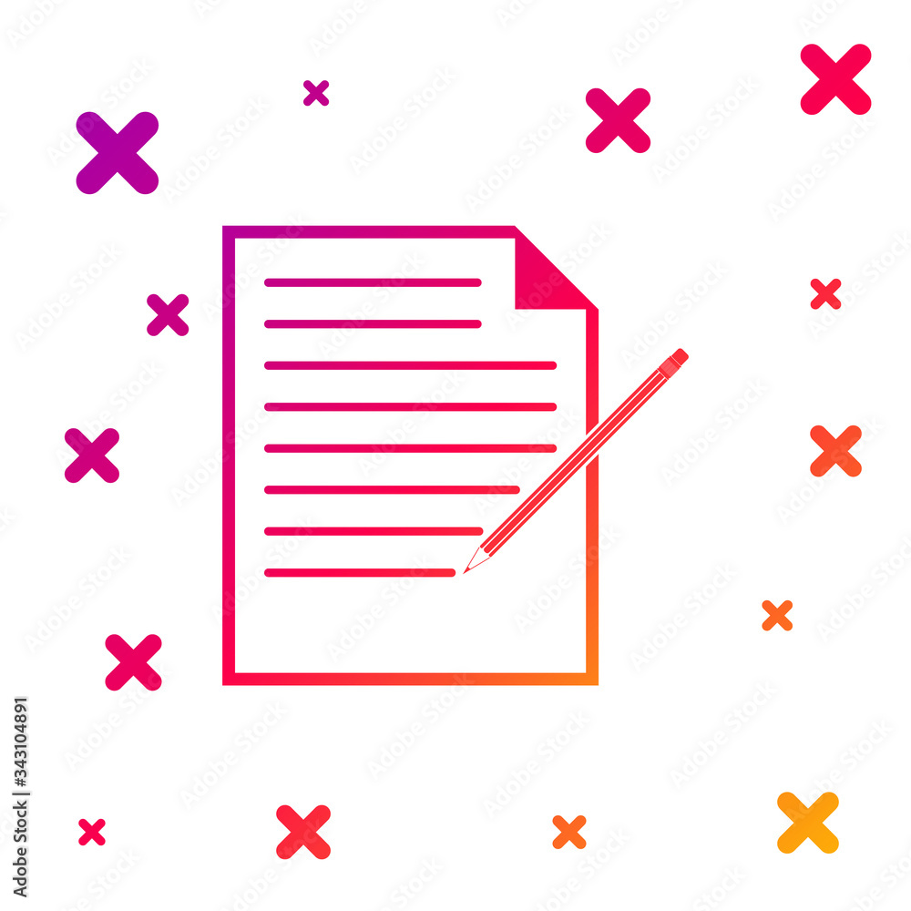 Aufkleber color blank notebook and pencil with eraser icon isolated on white background. paper and pencil. gra