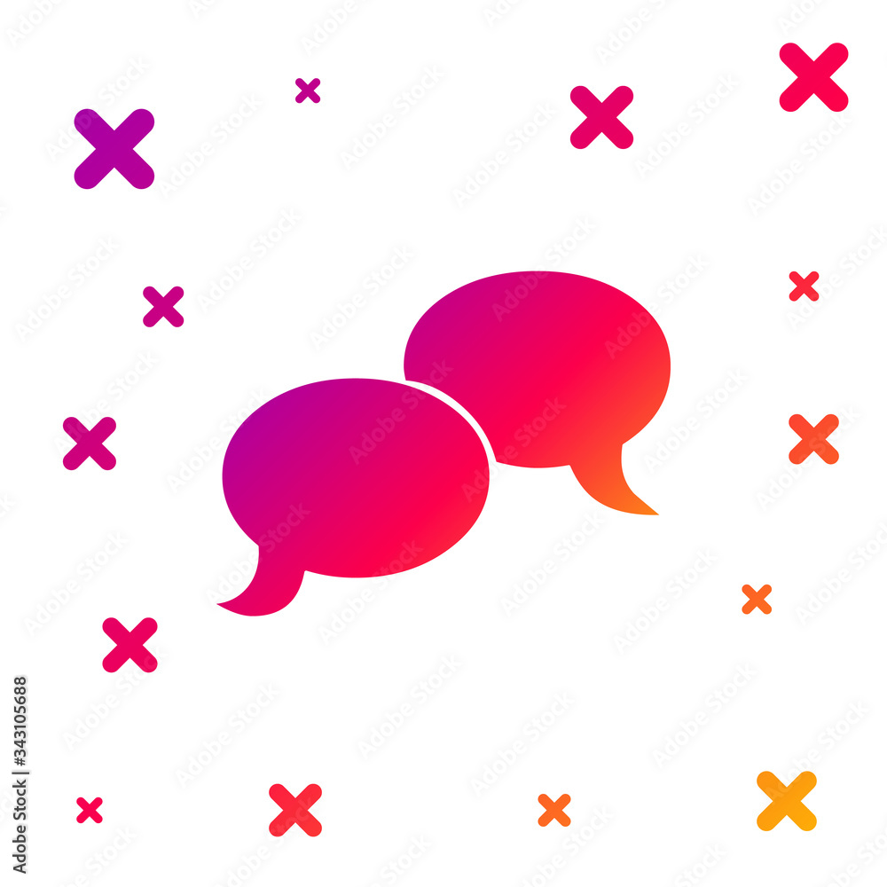 Poster color blank speech bubbles icon isolated on white background. faq sign. copy files, chat speech bubb