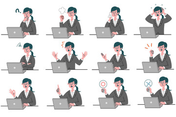 スーツ　女性　士業　パソコン　セット