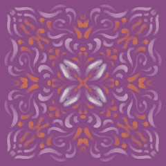 Fototapeta na wymiar mandala violet pink circle pattern ornament