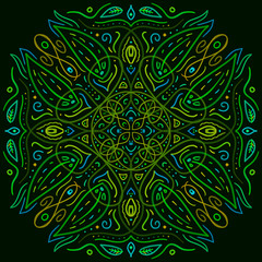 mandala green pattern circle ornament design