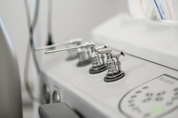 Workplace for otorhinolaryngologist. Examination of patients with ENT diseases