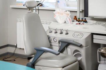 Workplace for otorhinolaryngologist. Examination of patients with ENT diseases