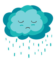 cloud and rain / cartoon vector and illustration, isolated on white background