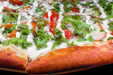 pizza close up as background macro
