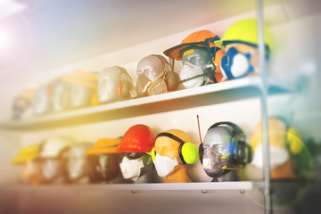 mannequins in personal protective equipment for labor protection