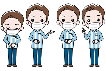 マスクをしたコンビニの男性店員