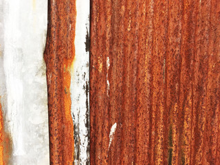 Old and rusty zinc sheet wall, background and textures