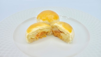 Chinese pastry bean cake with salt egg yolk