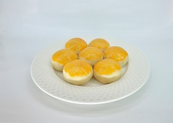 Chinese pastry bean cake with salt egg yolk