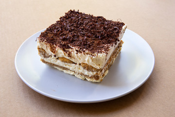 Traditional italian dessert tiramisu cake