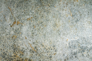 Greenish textured background and old concrete wall, a fragment. Cracks and spots