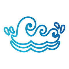 Fototapeta premium water waves ocean line gradient style icon