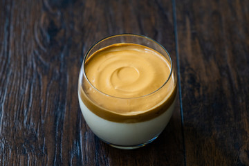 Dalgona Coffee / Whipped Creamy Fluffy and Trendy Instant Granulated Coffee Powder.  Korean Beverage.