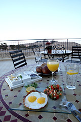 Breakfast in the desert hotel