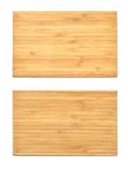 set of chopping wooden boards isolated on white
