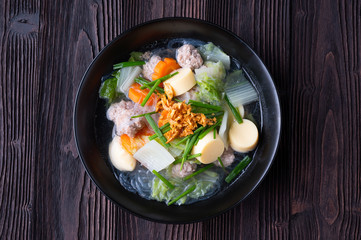 Clear Soup with Ivy Gourd, Tofu and Minced Pork